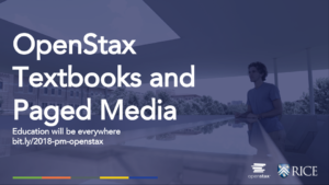 "OpenStax Textbooks and Paged Media with Rice University in the backgroudnd 